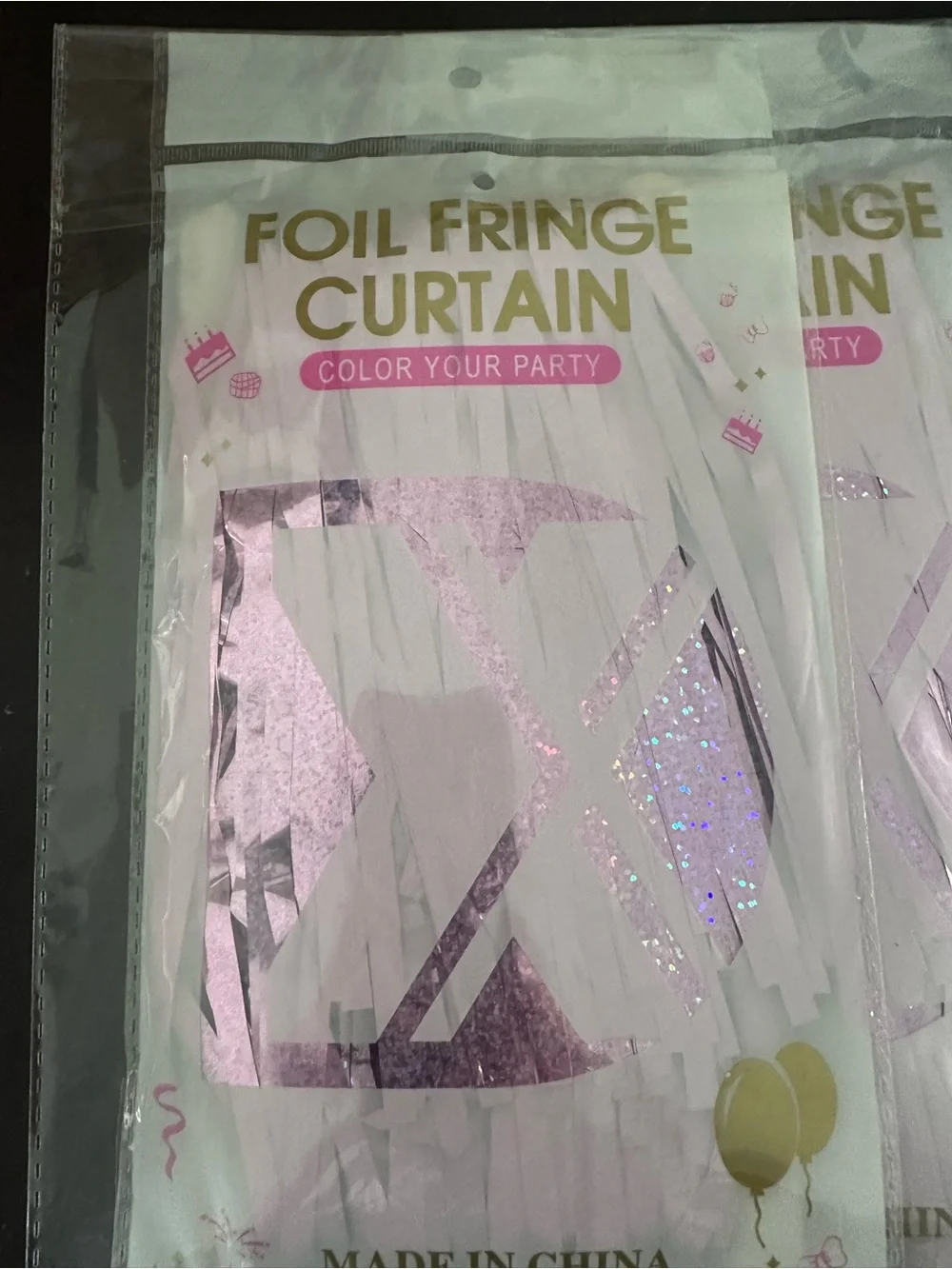 Foil Fringe Party Curtains - Pink and Gold